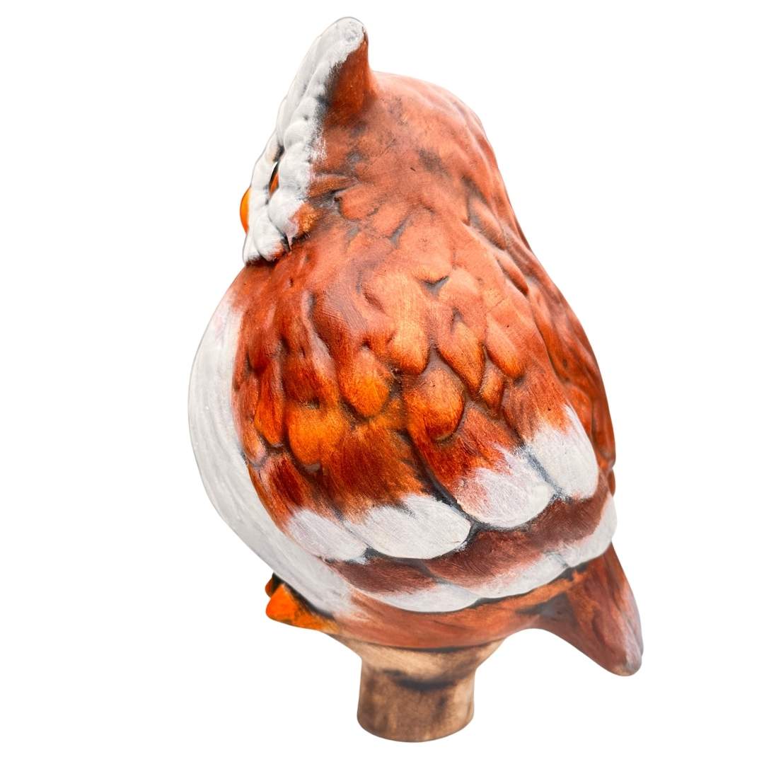 Keramická plotovka sova na plotě